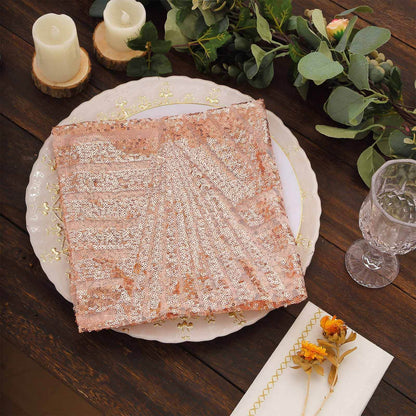 Sequin Napkins 20"x20" Blush - Diamond Pattern Reusable Napkin - Bell Racket Store