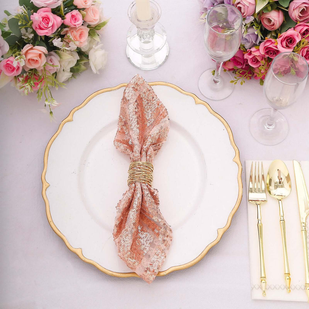 Sequin Napkins 20"x20" Blush - Diamond Pattern Reusable Napkin - Bell Racket Store