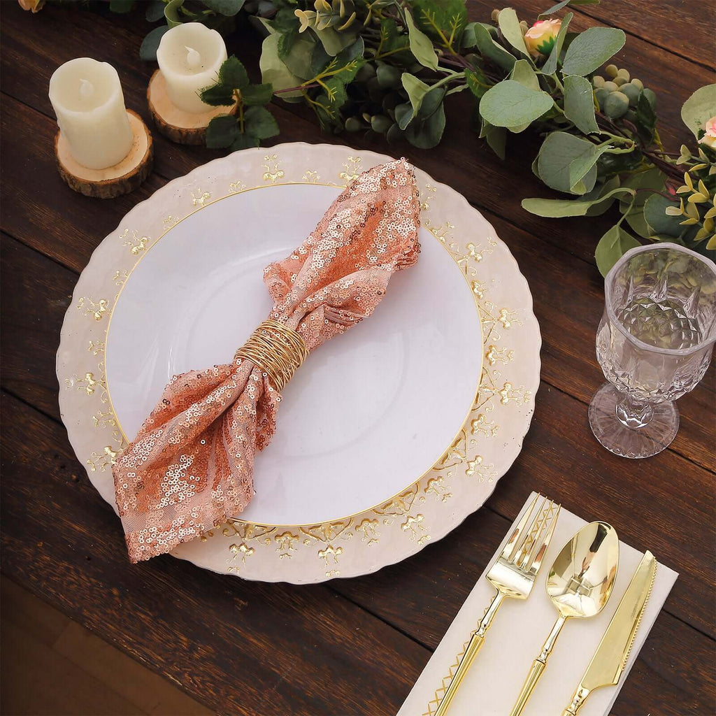 Sequin Napkins 20"x20" Blush - Diamond Pattern Reusable Napkin - Bell Racket Store