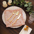 Sequin Napkins 20"x20" Blush - Diamond Pattern Reusable Napkin - Bell Racket Store