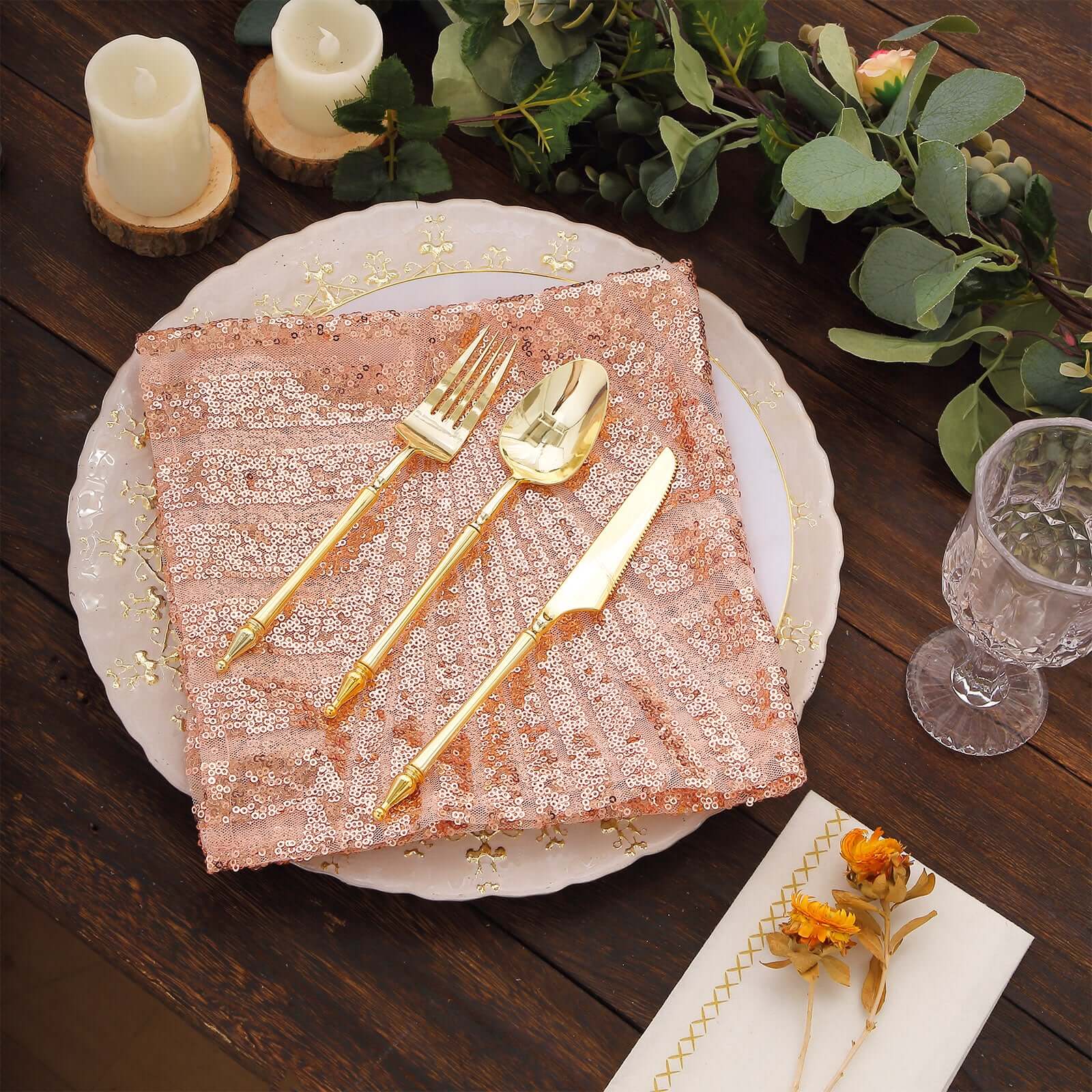 Sequin Napkins 20"x20" Blush - Diamond Pattern Reusable Napkin - Bell Racket Store