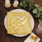 Sequin Napkins 20"x20" Gold - Diamond Pattern Reusable Napkin for Glamorous Table Settings - Bell Racket Store