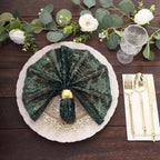 Sequin Napkins 20"x20" Hunter Emerald Green - Diamond Pattern Reusable Napkin - Bell Racket Store