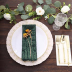 Sequin Napkins 20"x20" Hunter Emerald Green - Diamond Pattern Reusable Napkin - Bell Racket Store