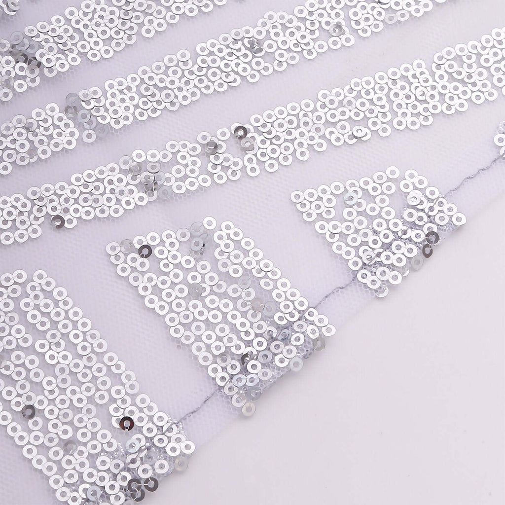 Sequin Napkins 20"x20" Silver - Diamond Pattern Reusable Napkin - Bell Racket Store