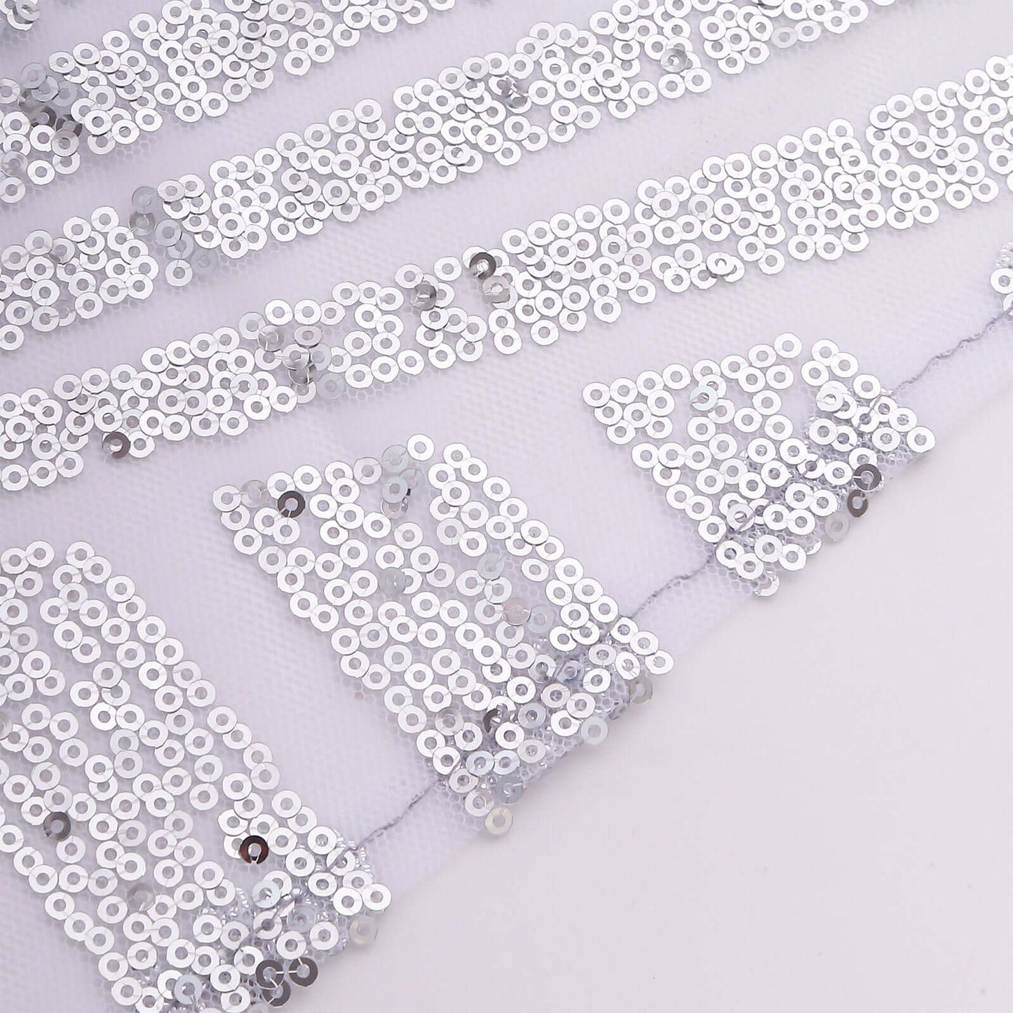 Sequin Napkins 20"x20" Silver - Diamond Pattern Reusable Napkin - Bell Racket Store