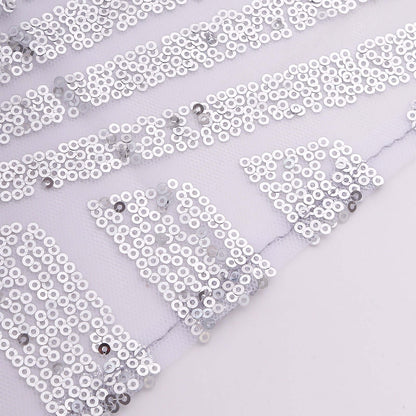 Sequin Napkins 20"x20" Silver - Diamond Pattern Reusable Napkin - Bell Racket Store