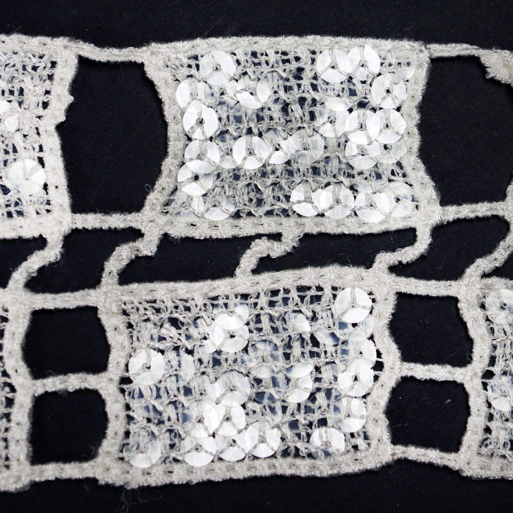 Sequin Stitch Crochet 4" x 5 Yards 1 Bolt White Rectangle Granny Square Afghan Pattern - Clearance SALE - NestOCart