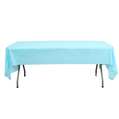 Plastic Table Cover Light Blue Rectangle - Lightweight PVC Disposable Tablecloth 54"x108"