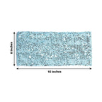 5 Pack Sequin Spandex Chair Sashes Light Blue - Stretch Chair Bands 6"x15"