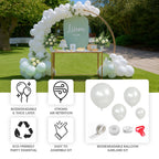 Set of 110 Pearl White Balloon Garland Kit â€“ Biodegradable Extra Strong Latex Balloons for Party Arch DÃ©cor - Bell Racket Store