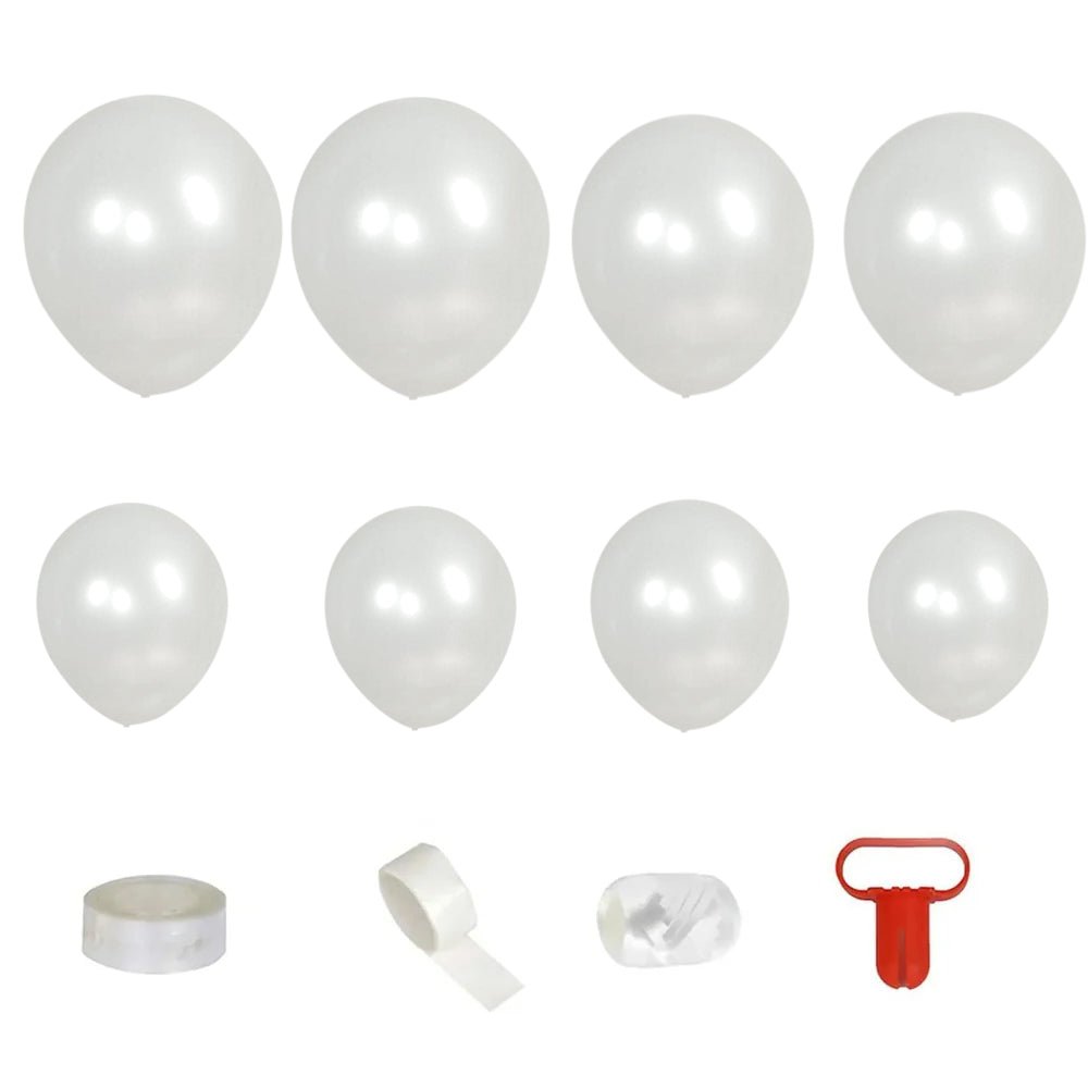 Set of 110 Pearl White Balloon Garland Kit â€“ Biodegradable Extra Strong Latex Balloons for Party Arch DÃ©cor - Bell Racket Store