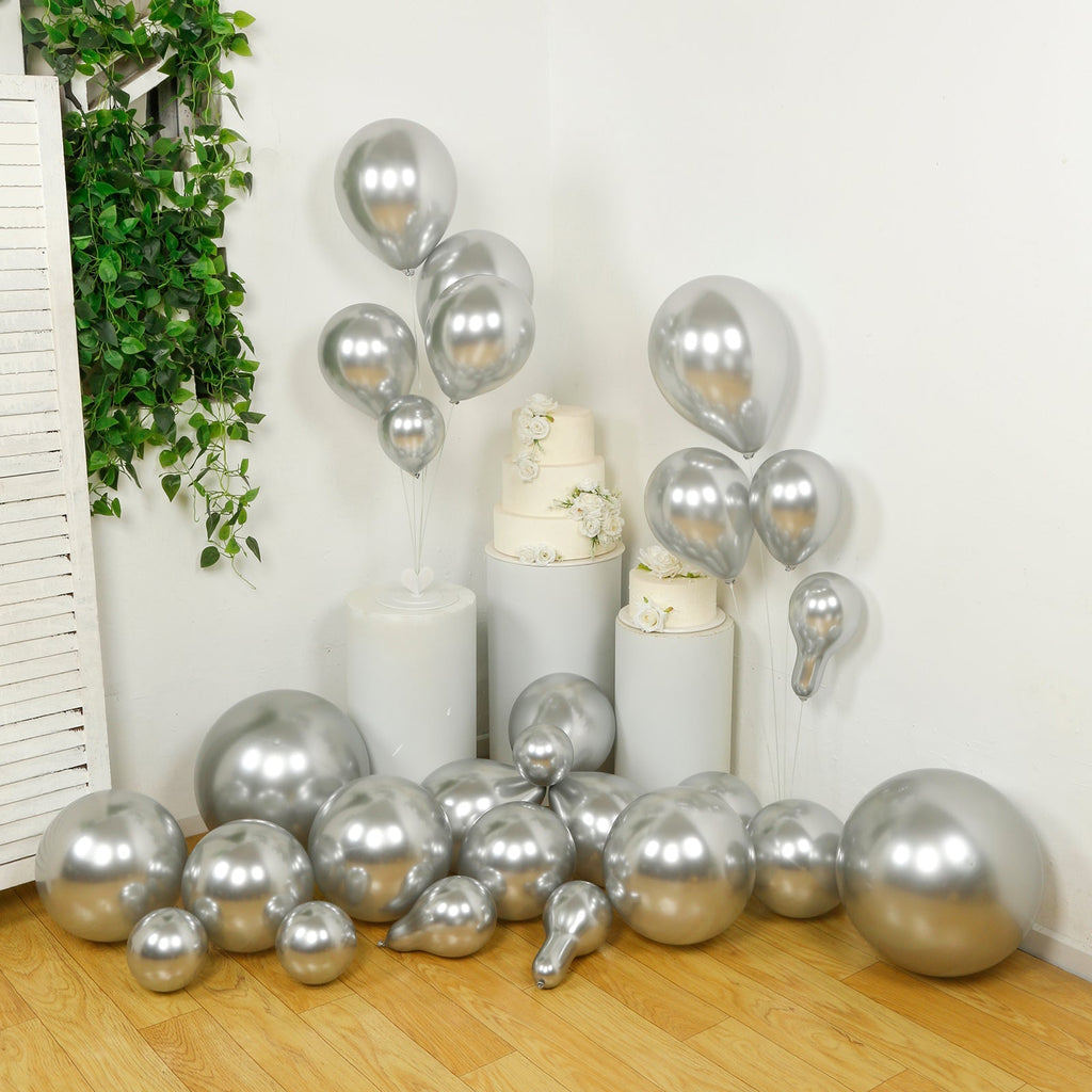 Set of 110 Silver Balloon Garland Kit â€“ Biodegradable Extra Strong Latex Balloons for Party Arch DÃ©cor - Bell Racket Store