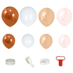 Set of 124 Tan Brown Biodegradable Balloon Arch Kit, Rustic Double Layered Extra Strong Latex Party Balloon Garland - Bell Racket Store