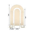 Set of 2 Beige Spandex Fitted Wedding Arch Covers for Round Top and Double Arch Chiara Backdrop Stands - 6ft,8ft - Bell Racket Store