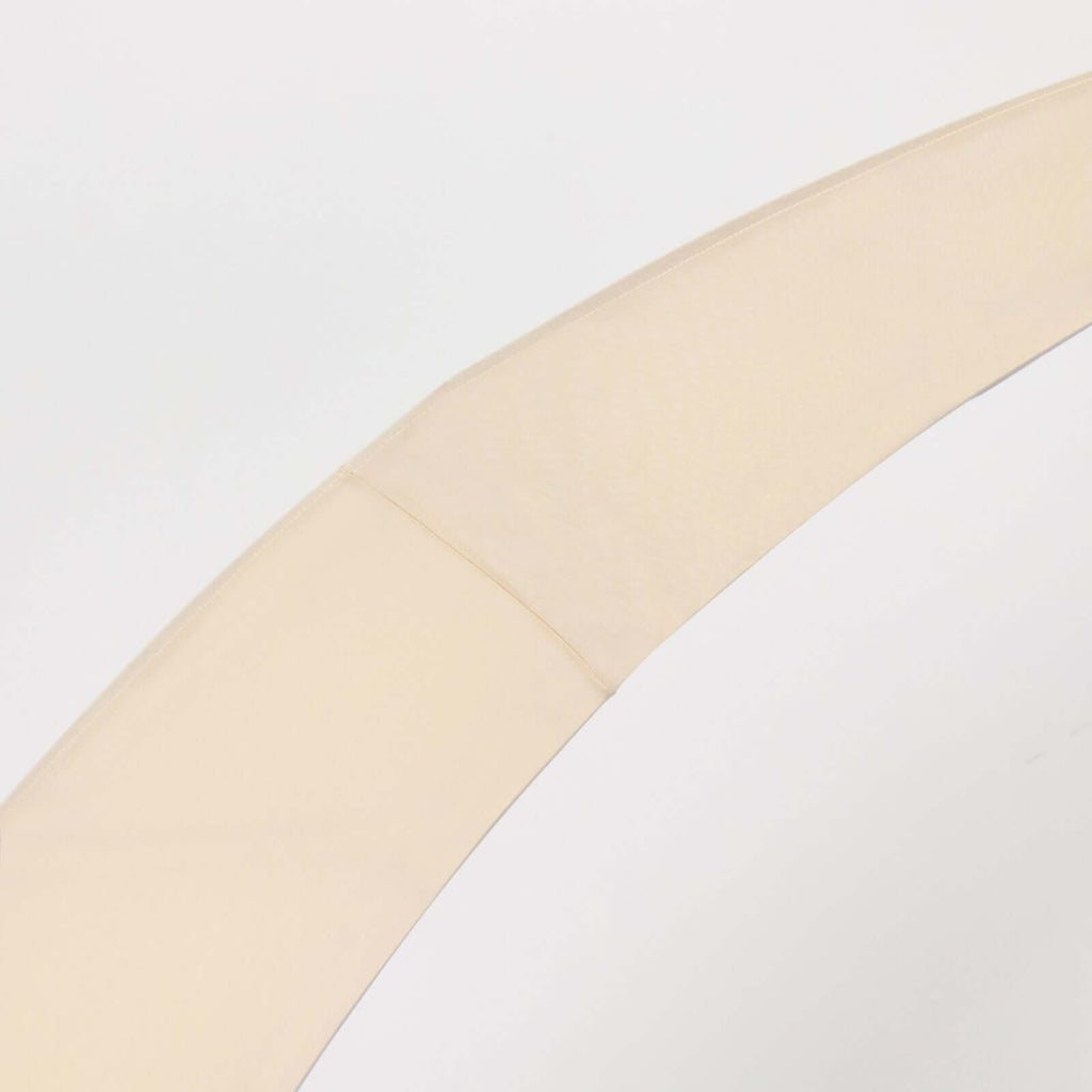 Set of 2 Beige Spandex Half Crescent Moon Backdrop Stand Covers, Custom Fitted Wedding Arch Cover for Curved Arbor Flower Balloon Frame - Bell Racket Store