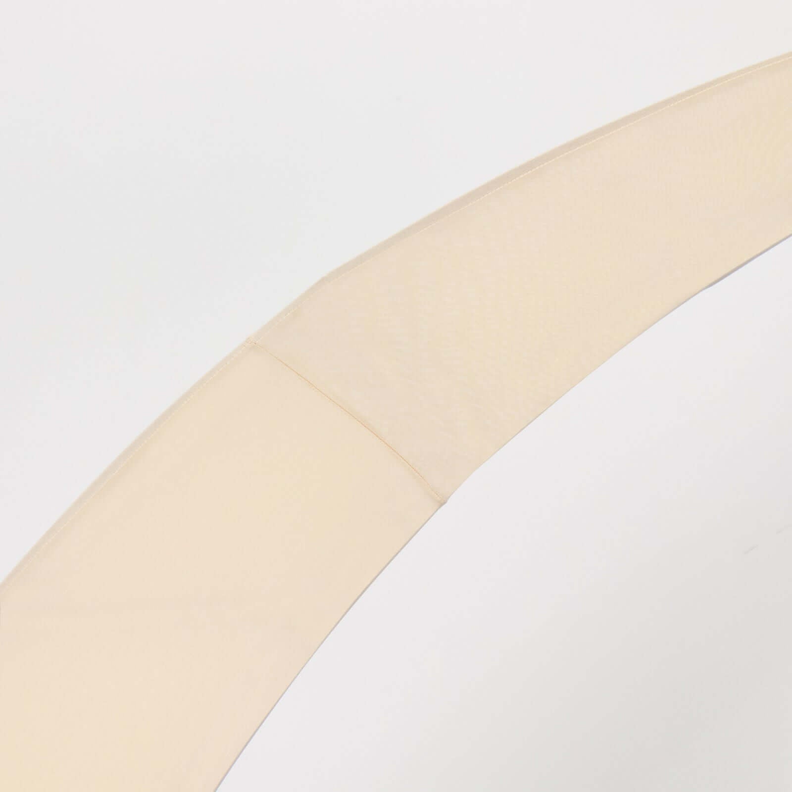 Set of 2 Beige Spandex Half Crescent Moon Backdrop Stand Covers, Custom Fitted Wedding Arch Cover for Curved Arbor Flower Balloon Frame - Bell Racket Store