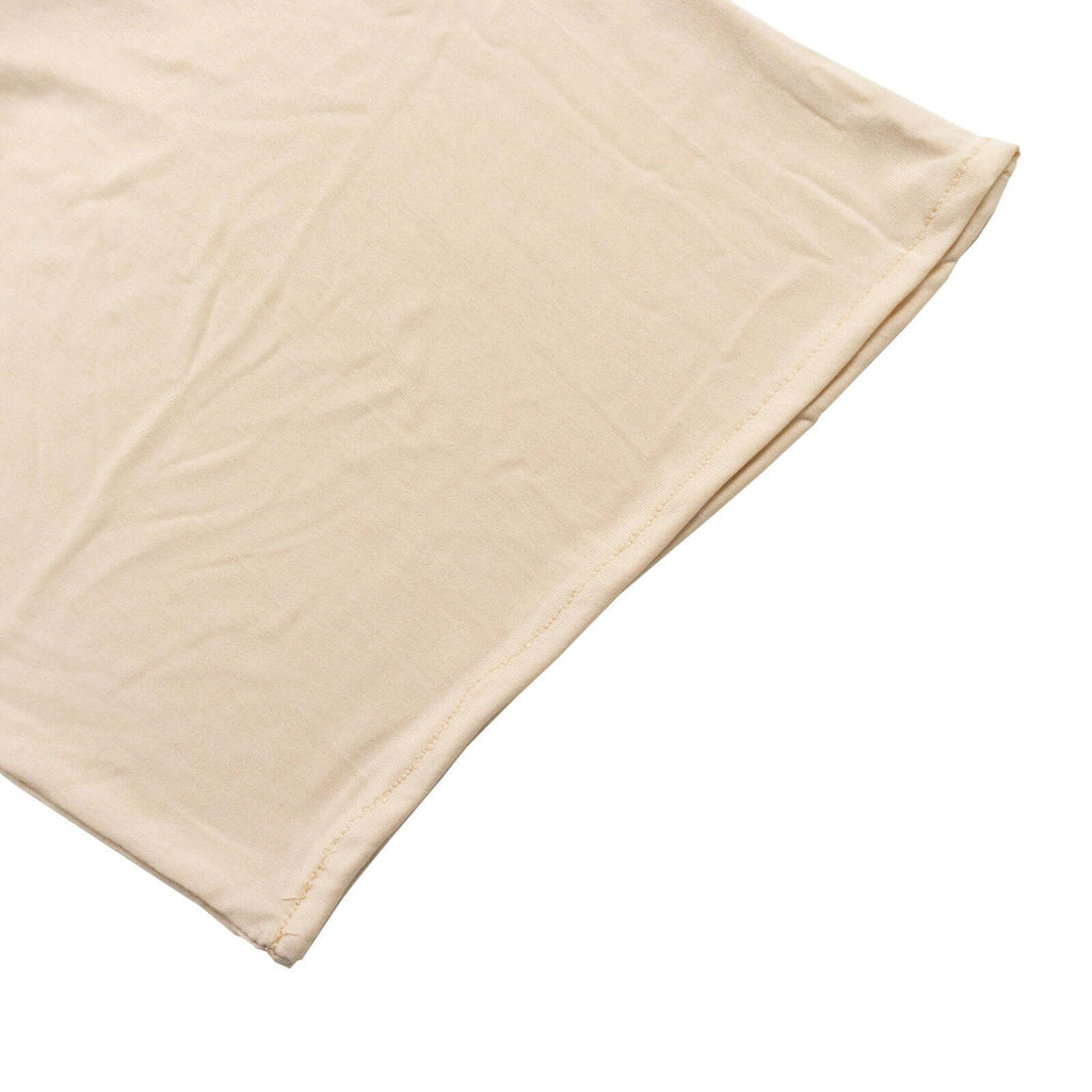 Set of 2 Beige Spandex Half Crescent Moon Backdrop Stand Covers, Custom Fitted Wedding Arch Cover for Curved Arbor Flower Balloon Frame - Bell Racket Store