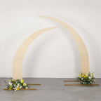 Set of 2 Beige Spandex Half Crescent Moon Backdrop Stand Covers, Custom Fitted Wedding Arch Cover for Curved Arbor Flower Balloon Frame - Bell Racket Store