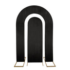 Set of 2 Black Spandex Fitted Wedding Arch Covers for Round Top and Double Arch Chiara Backdrop Stands - 6ft,8ft - Bell Racket Store