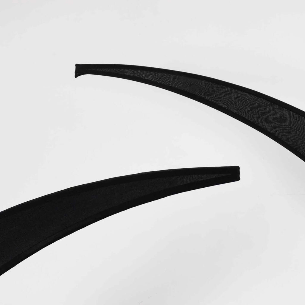 Set of 2 Black Spandex Half Crescent Moon Backdrop Stand Covers, Custom Fitted Wedding Arch Cover for Curved Arbor Flower Balloon Frame - Bell Racket Store