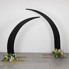 Set of 2 Black Spandex Half Crescent Moon Backdrop Stand Covers, Custom Fitted Wedding Arch Cover for Curved Arbor Flower Balloon Frame - Bell Racket Store