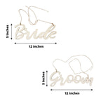 Set of 2 Bride and Groom Chair Signs Natural Wood - Charming Calligraphy Wall Hanging Wedding Decor & Props 12"x5" - Bell Racket Store