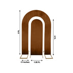 Set of 2 Brown Spandex Fitted Wedding Arch Covers for Round Top and Double Arch Chiara Backdrop Stands - 6ft,8ft - Bell Racket Store