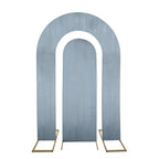Set of 2 Dusty Blue Spandex Fitted Wedding Arch Covers for Round Top and Double Arch Chiara Backdrop Stands - 6ft,8ft - Bell Racket Store
