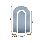 Set of 2 Dusty Blue Spandex Fitted Wedding Arch Covers for Round Top and Double Arch Chiara Backdrop Stands - 6ft,8ft - Bell Racket Store