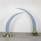 Set of 2 Dusty Blue Spandex Half Crescent Moon Backdrop Stand Covers, Custom Fitted Wedding Arch Cover for Curved Arbor Flower Balloon Frame - Bell Racket Store
