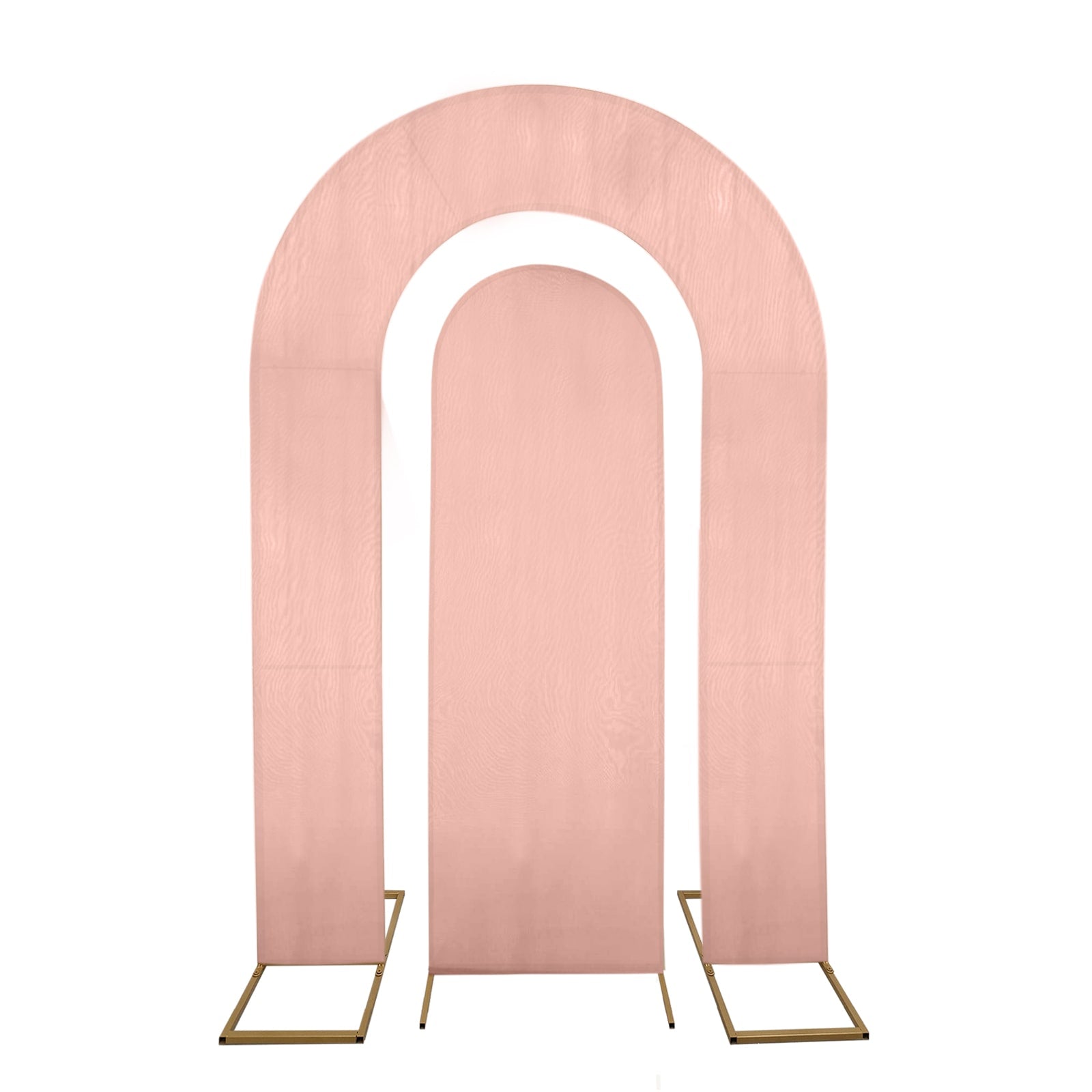 Set of 2 Dusty Rose Spandex Fitted Wedding Arch Covers for Round Top and Double Arch Chiara Backdrop Stands - 6ft,8ft - Bell Racket Store