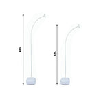 Set of 2 Free Bending White Balloon Column Stand Kit, Half Arch Balloon Tower Stands with Water Fillable Base, Hand Air Pump and Clips - 8ft,5ft - Bell Racket Store