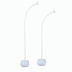 Set of 2 Free Bending White Balloon Column Stand Kit, Half Arch Balloon Tower Stands with Water Fillable Base, Hand Air Pump and Clips - 8ft,5ft - Bell Racket Store