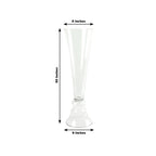 Set of 2 Glass Trumpet Vases Reversible Clarinet Style Clear - Decorative Flower Centerpieces for Events 30" - Bell Racket Store