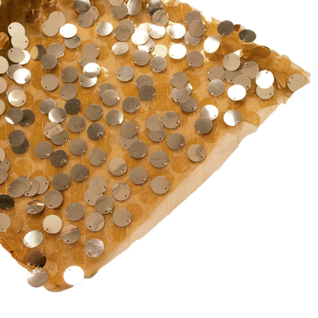 Set of 2 Gold Big Payette Sequin Backdrop Stand Cover for Half Crescent Moon Wedding Arch, Sparkly Double Sided - 6.5ft, 8ft - Bell Racket Store