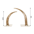 Set of 2 Gold Big Payette Sequin Backdrop Stand Cover for Half Crescent Moon Wedding Arch, Sparkly Double Sided - 6.5ft, 8ft - Bell Racket Store