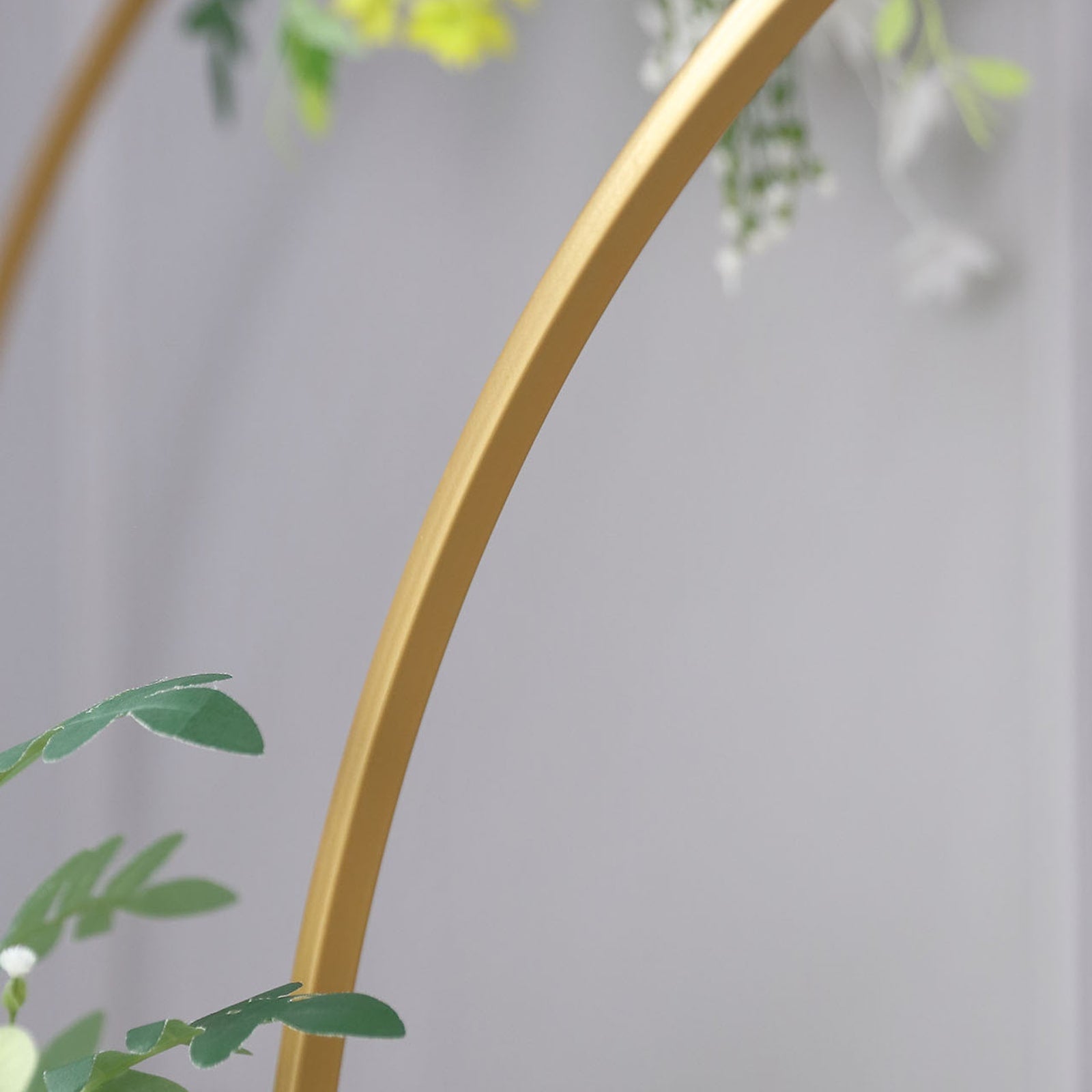 Set of 2 Gold Metal Round Top Chiara Backdrop Stand Wedding Arches, Double Arch Floral Balloon Frame Ceremony Arbors - 6ft,8ft - Bell Racket Store