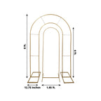 Set of 2 Gold Metal Round Top Chiara Backdrop Stand Wedding Arches, Double Arch Floral Balloon Frame Ceremony Arbors - 6ft,8ft - Bell Racket Store