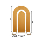Set of 2 Gold Spandex Fitted Wedding Arch Covers for Round Top and Double Arch Chiara Backdrop Stands - 6ft,8ft - Bell Racket Store