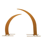 Set of 2 Gold Spandex Half Crescent Moon Backdrop Stand Covers, Custom Fitted Wedding Arch Cover for Curved Arbor Flower Balloon Frame - Bell Racket Store
