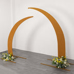 Set of 2 Gold Spandex Half Crescent Moon Backdrop Stand Covers, Custom Fitted Wedding Arch Cover for Curved Arbor Flower Balloon Frame - Bell Racket Store