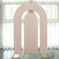 Set of 2 Nude Spandex Fitted Wedding Arch Covers for Round Top and Double Arch Chiara Backdrop Stands - 6ft,8ft - Bell Racket Store