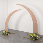 Set of 2 Nude Spandex Half Crescent Moon Backdrop Stand Covers, Custom Fitted Wedding Arch Cover for Curved Arbor Flower Balloon Frame - Bell Racket Store