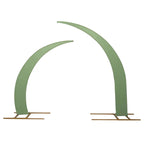 Set of 2 Sage Green Spandex Half Crescent Moon Backdrop Stand Covers, Custom Fitted Wedding Arch Cover for Curved Arbor Flower Balloon Frame - Bell Racket Store