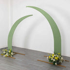 Set of 2 Sage Green Spandex Half Crescent Moon Backdrop Stand Covers, Custom Fitted Wedding Arch Cover for Curved Arbor Flower Balloon Frame - Bell Racket Store