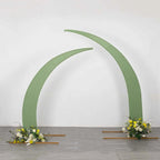 Set of 2 Sage Green Spandex Half Crescent Moon Backdrop Stand Covers, Custom Fitted Wedding Arch Cover for Curved Arbor Flower Balloon Frame - Bell Racket Store