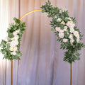 Set of 2 Silk Rose Floral Swag Wedding Arch Flowers in Cream Blush with Eucalyptus Leaves, Large Artificial Flower Arrangement Garlands - 24",42" - Bell Racket Store