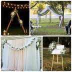 Set of 2 Silk Rose Floral Swag Wedding Arch Flowers in Cream Blush with Eucalyptus Leaves, Large Artificial Flower Arrangement Garlands - 24",42" - Bell Racket Store