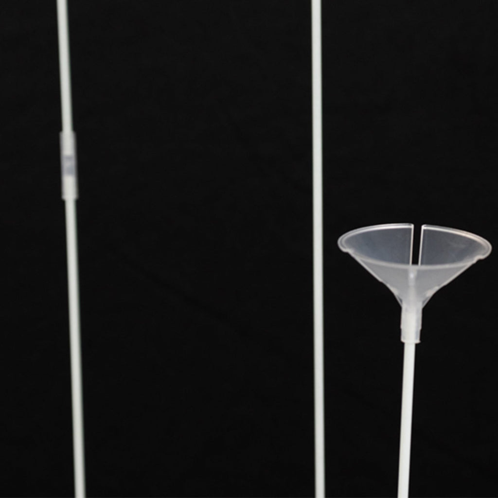 Set of 2 White Plastic Balloon Column Stand with Interlocking Base, DIY Shapeable Balloon Tower Stick Holder Kit for Table Centerpieces - Bell Racket Store